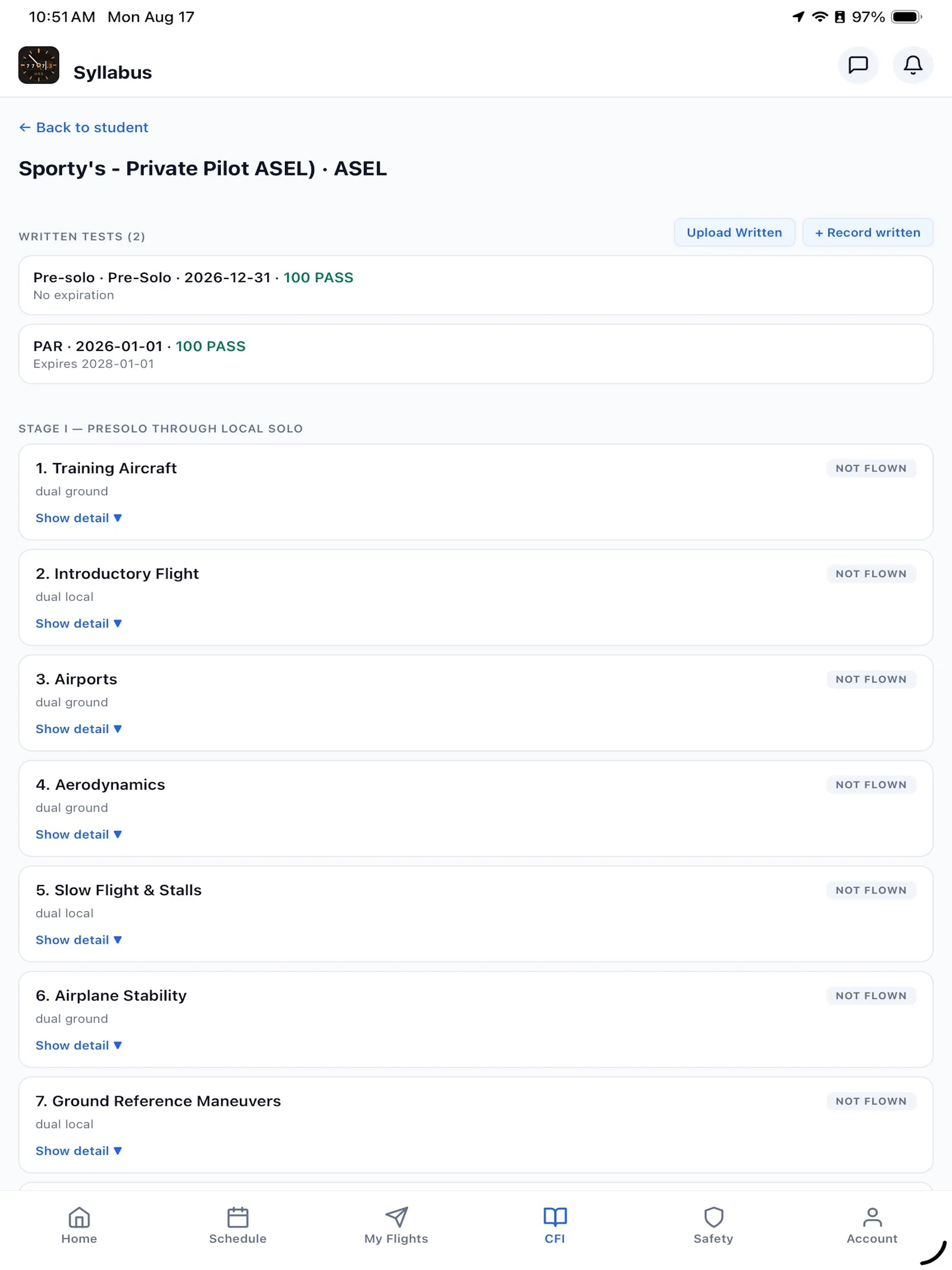 Hobbs iPad app — training syllabus
